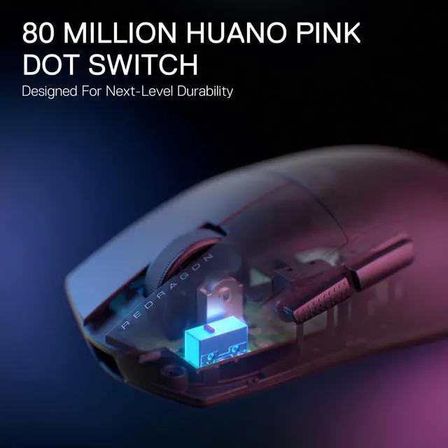 Alt view image 5 of 7 - 3-Mode Wireless Gaming Mouse, Hype-Speed 4K Polling Rate, 49G Ultra-Light 26K DPI Mouse w/Ergonomic Natural Grip Build, Redefinable Macro Buttons, Software Supported