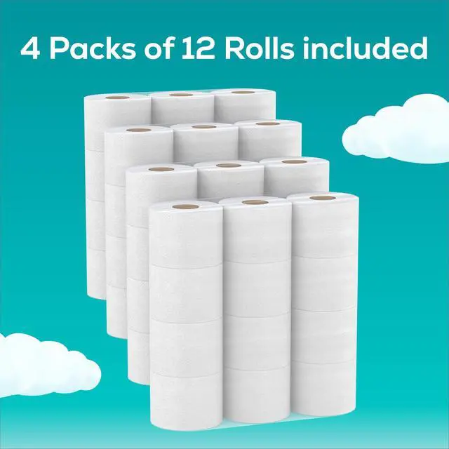 Alt view image 2 of 7 - Soft Toilet Paper with Fresh Lavender Scented Tube, 48 Mega Rolls = 192 Regular Rolls, Soft and Strong Toilet Tissue