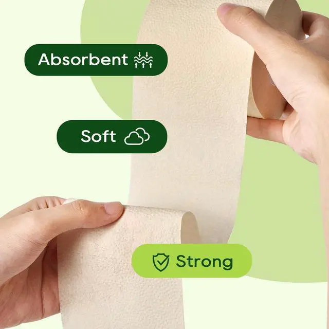 Alt view image 4 of 7 - Bamboo Toilet Paper, Septic Safe Toilet Tissue, 24 Double Rolls, 320 Sheets Per Roll, Tree Free, Non Toxic, 2 Ply, Soft and Absorbent, Eco Friendly Dye-Free Paper, Nature
