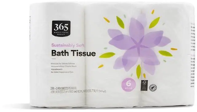 Main image of Sustainably Soft Bath Tissue, Hypoallergenic, 286 Sheets per Roll, 6 Count