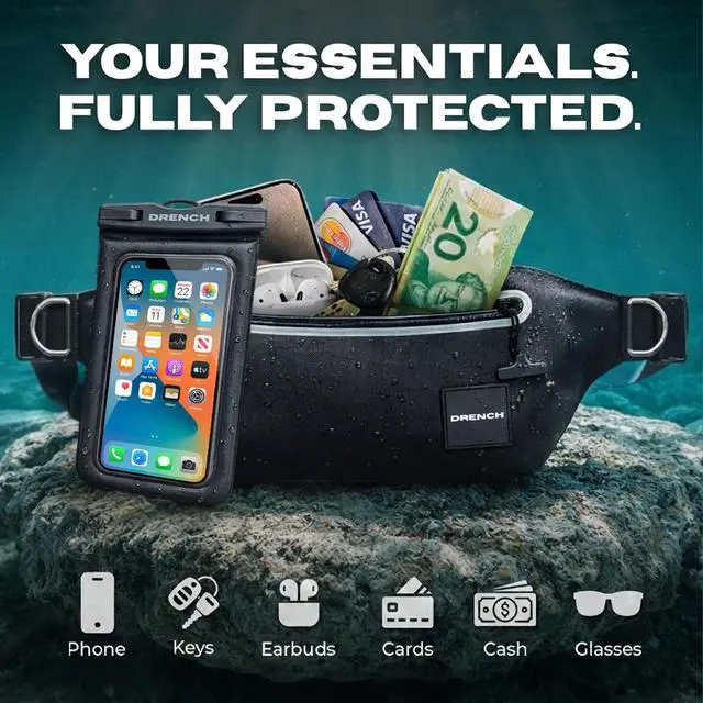 Alt view image 6 of 7 - Waterproof Fanny Pack with Floating Phone Pouch, IPX8 Submersible Waist Pack Dry Bag for Swimming, Snorkeling, Kayaking & SUP, Waterproof Belt Bag for Beach, Travel & Water Sports