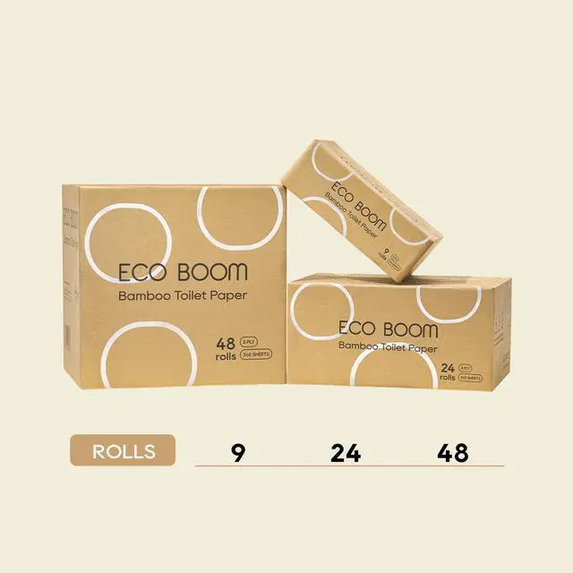 Alt view image 6 of 6 - Unbleached Bamboo Toilet Paper, 100% Tree-Free & Plastic-Free, 3-Ply Strong, FSC Certified, Unscented, 9 Rolls, 360 Sheets | PFAS Free, BPA Free & Septic Safe