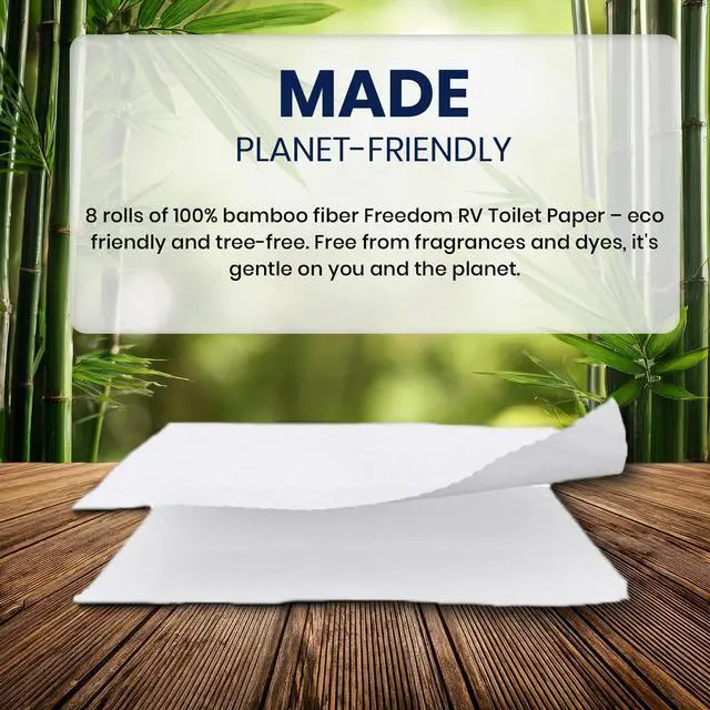 Alt view image 7 of 7 - Septic Tank Safe Toilet Tissue for Campers and RVs Biodegradable Marine Toilet Paper for Boats, Fragrance-Free 2-Ply RV Toilet Paper (8 Rolls, 500 Sheets Each)