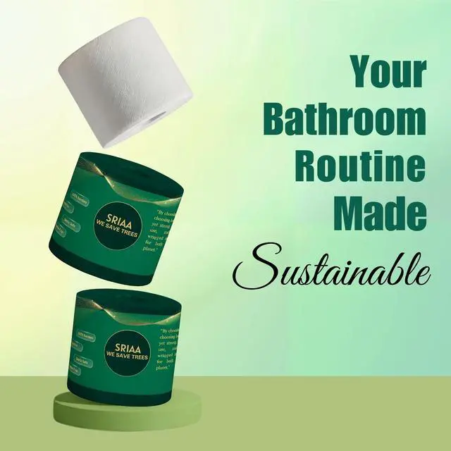 Alt view image 6 of 7 - 100% Bamboo Tree-Free Toilet Paper 24 Premium Mega Rolls 3-Ply 300 Sheets