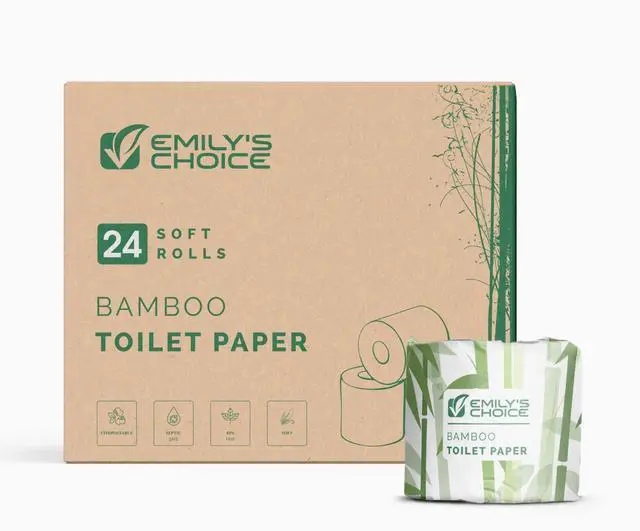 Main image of Bamboo Toilet Paper, 24 Soft Rolls, 3-Ply, 200 Sheet per Roll, Tree Free Product, 100% Bamboo Pulp, Soft, TCF
