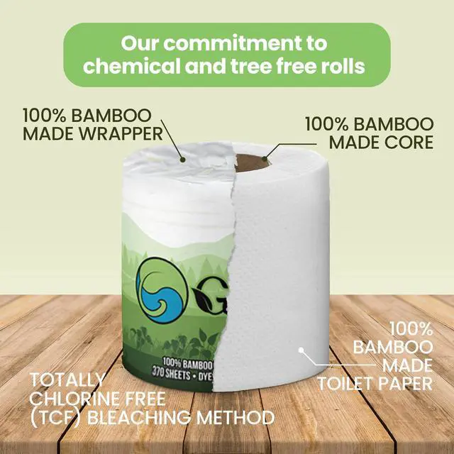 Alt view image 2 of 7 - Premium and Soft Organic Bamboo Toilet Paper | 12 Mega Rolls, 3 Ply, 370 Sheets | FSC Certified, PFAS & BPA Free, Eco-Friendly, Sustainable Tissue - Plastic Free, Septic Safe, Vegan
