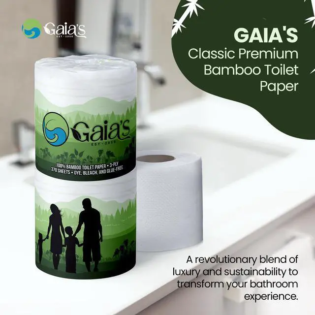 Alt view image 7 of 7 - Premium and Soft Organic Bamboo Toilet Paper | 12 Mega Rolls, 3 Ply, 370 Sheets | FSC Certified, PFAS & BPA Free, Eco-Friendly, Sustainable Tissue - Plastic Free, Septic Safe, Vegan