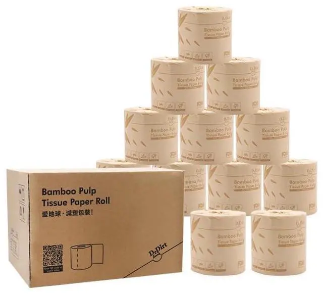 Main image of Bamboo Toilet Paper 12 Rolls | 3-Ply Unbleached Tissue Paper | Tree Free Toilet Paper, Soft & Strong | 100% Virgin Bamboo Tissue, Septic Safe, Plastic-Free Packaging