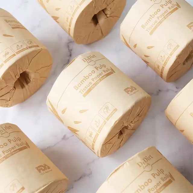 Alt view image 3 of 5 - Bamboo Toilet Paper 12 Rolls | 3-Ply Unbleached Tissue Paper | Tree Free Toilet Paper, Soft & Strong | 100% Virgin Bamboo Tissue, Septic Safe, Plastic-Free Packaging