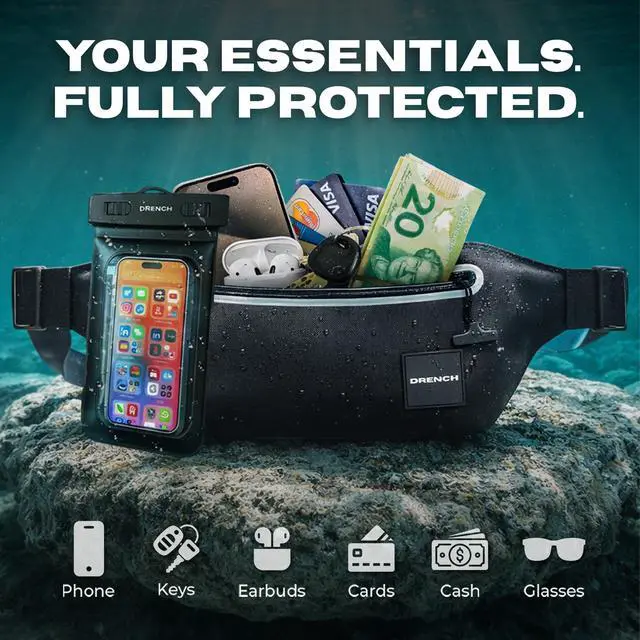 Alt view image 5 of 7 - 100% Underwater Waterproof Fanny Pack | Submersible Waterproof Phone Pouch & Waist Pack Dry Bag for Swimming, Boating, SUP & Snorkelling | Floating Belt Bag Underwater Phone Case | iPhone