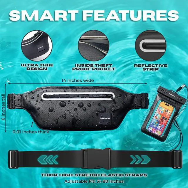 Alt view image 6 of 7 - 100% Underwater Waterproof Fanny Pack | Submersible Waterproof Phone Pouch & Waist Pack Dry Bag for Swimming, Boating, SUP & Snorkelling | Floating Belt Bag Underwater Phone Case | iPhone