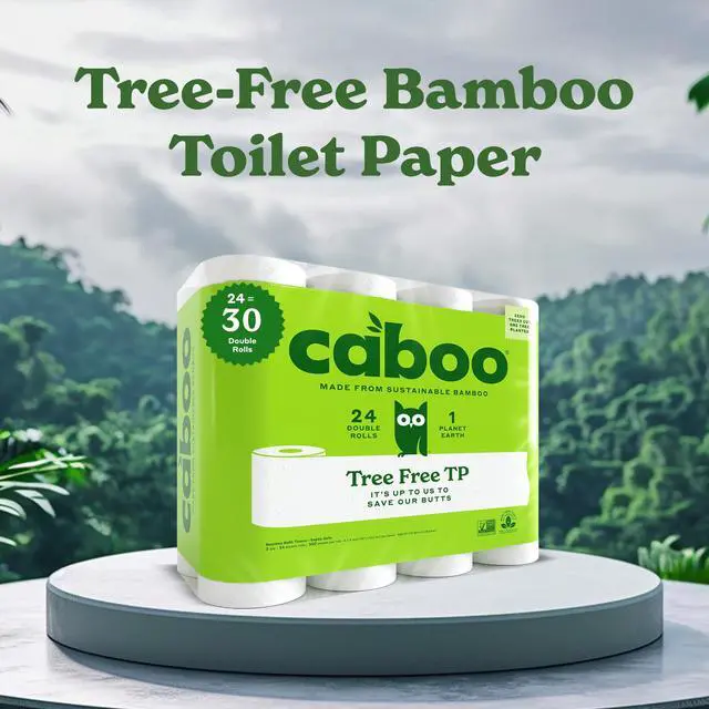 Alt view image 3 of 7 - Tree Free Toilet Paper | Septic Safe, Eco Friendly, Chemical Free, Non Toxic | 2 Ply Toilet Tissue, Pack of 24 Double Rolls, 300 Sheets Per Roll