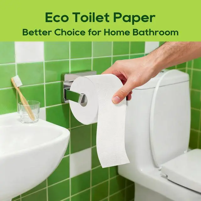 Alt view image 3 of 7 - Bamboo Toilet Paper, Septic Safe Toilet Tissue, 24 Double Rolls, 320 Sheets Per Roll, Tree Free, Non Toxic, 2 Ply, Soft and Absorbent, Eco Friendly Dye-Free Paper