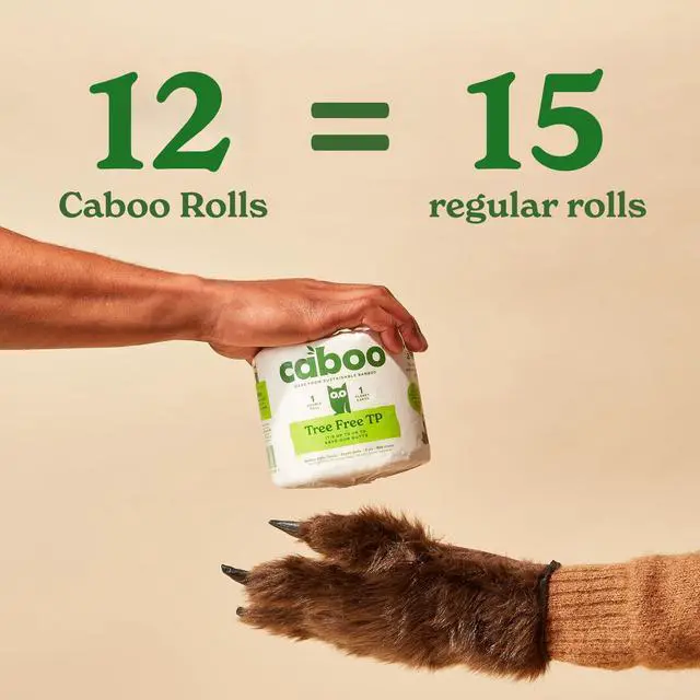 Alt view image 4 of 7 - Tree Free Unbleached Toilet Paper | Plastic Free Packaging, Septic Safe, Eco Friendly, Chemical Free, Non Toxic | 2 Ply Toilet Tissue, Pack of 12 Double Rolls, 300 Sheets Per Roll