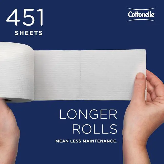 Alt view image 7 of 7 - Standard Roll Toilet Paper, Bulk (13135), 2-Ply, White, Compact for Easy Storage (20 Rolls of 451 Sheets, 9,020 Sheet Total)