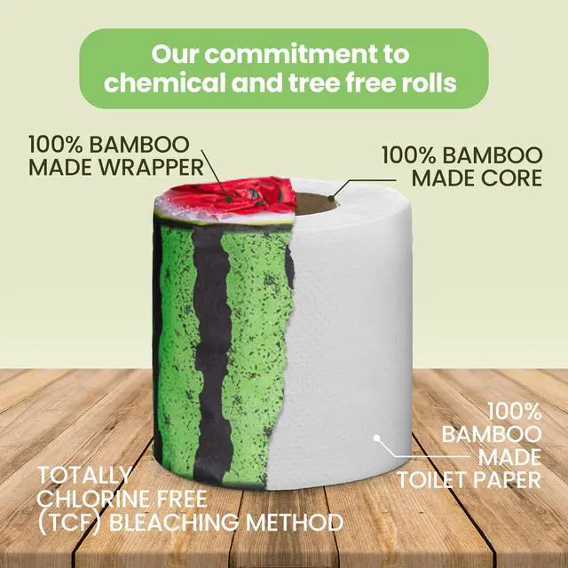 Alt view image 2 of 7 - Premium and Soft Fruit TP Organic Bamboo Toilet Paper | 12 Mega Rolls, 3 Ply, 370 Sheets | FSC Certified, PFAS & BPA Free, Eco-Friendly, Sustainable Tissue - Plastic Free, Septic Safe, Vegan