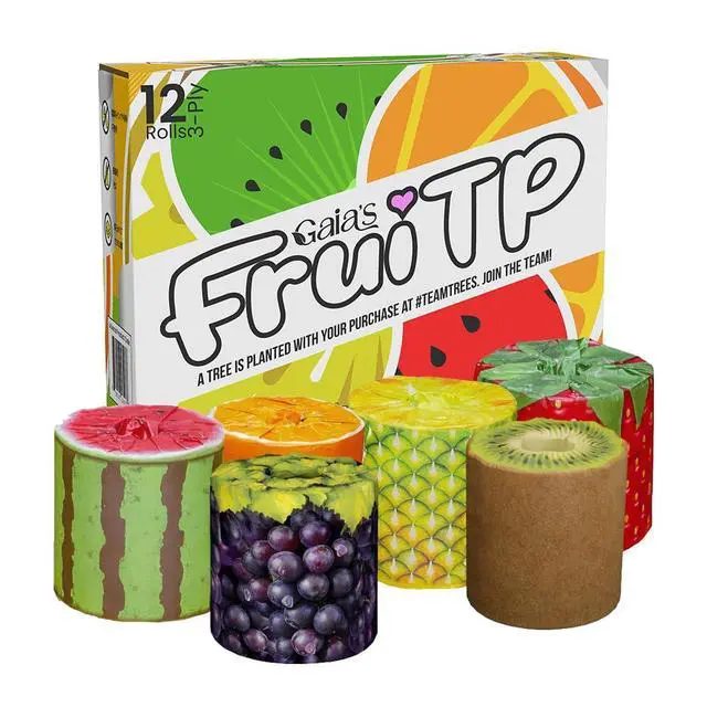 Alt view image 4 of 7 - Premium and Soft Fruit TP Organic Bamboo Toilet Paper | 12 Mega Rolls, 3 Ply, 370 Sheets | FSC Certified, PFAS & BPA Free, Eco-Friendly, Sustainable Tissue - Plastic Free, Septic Safe, Vegan