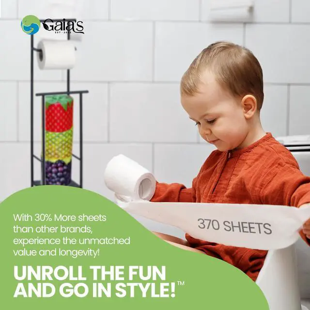 Alt view image 5 of 7 - Premium and Soft Fruit TP Organic Bamboo Toilet Paper | 12 Mega Rolls, 3 Ply, 370 Sheets | FSC Certified, PFAS & BPA Free, Eco-Friendly, Sustainable Tissue - Plastic Free, Septic Safe, Vegan
