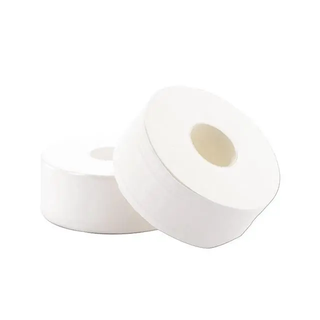 Alt view image 2 of 5 - Plees 3-Ply Jumbo Commercial Toilet Paper Roll Bathroom Tissue, 8 in Diameter, 4 Rolls/Case, White