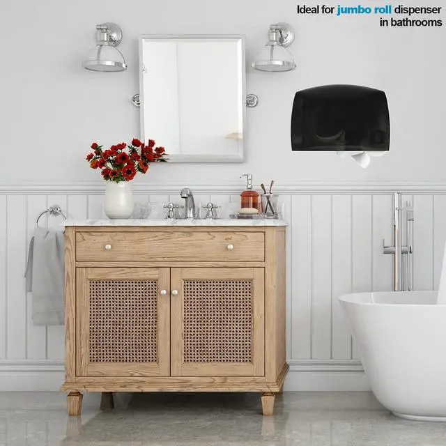 Alt view image 3 of 5 - Plees 3-Ply Jumbo Commercial Toilet Paper Roll Bathroom Tissue, 8 in Diameter, 4 Rolls/Case, White