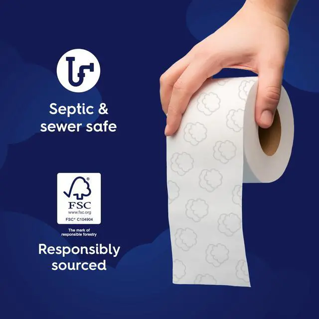 Alt view image 5 of 7 - Ultra Soft & Strong Toilet Paper, 4 packs of 6 Mega Rolls = 96 Regular Rolls