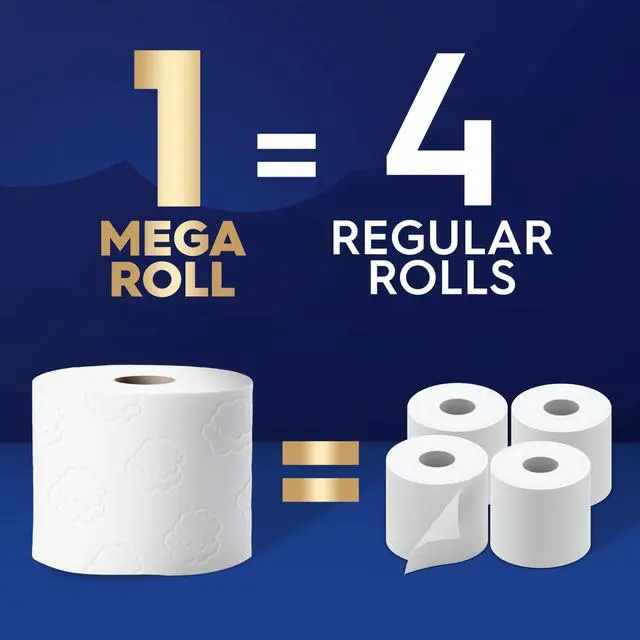 Alt view image 6 of 7 - Ultra Soft & Strong Toilet Paper, 4 packs of 6 Mega Rolls = 96 Regular Rolls