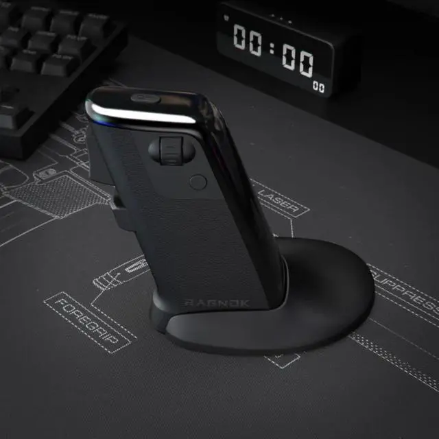 Alt view image 2 of 7 - FireGrip Gun Mouse for Shooter Games Vertical Pistol Grip Design, Vibration Feedback, 2.4G Wireless & Wired, Programmable Buttons for FPS Gaming