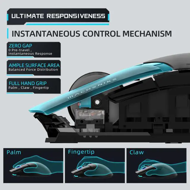 Alt view image 5 of 7 - Wireless Gaming Mouse,26,000 DPI,PAW3395 Sensor,RGB Backlit,Ergonomic Design,6 Programmable Buttons,Long Battery Life,Ultra-Lightweight,White Gaming Mice Compatible with PC, Mac