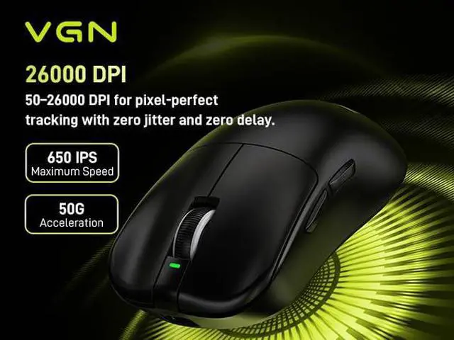 Alt view image 2 of 7 - Wireless Gaming Mouse, 130h Playtime Long Endurance, 55g Lightweight, PAW3395 26K DPI Flagship Sensor, 4000Hz Polling Rate Supported, Low Latency Esports Peripherals, Black