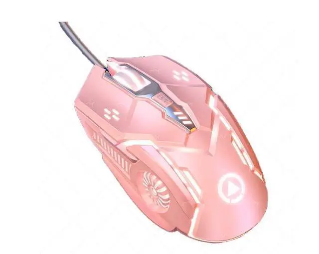 Alt view image 2 of 7 - Gaming Mouse - Wired, 6 Buttons, 4 Adjustable DPI Up to 3200 DPI, 7 Color LED Light, for Games and Office, Compatible with Computer/Laptop/Tablets (Pink)