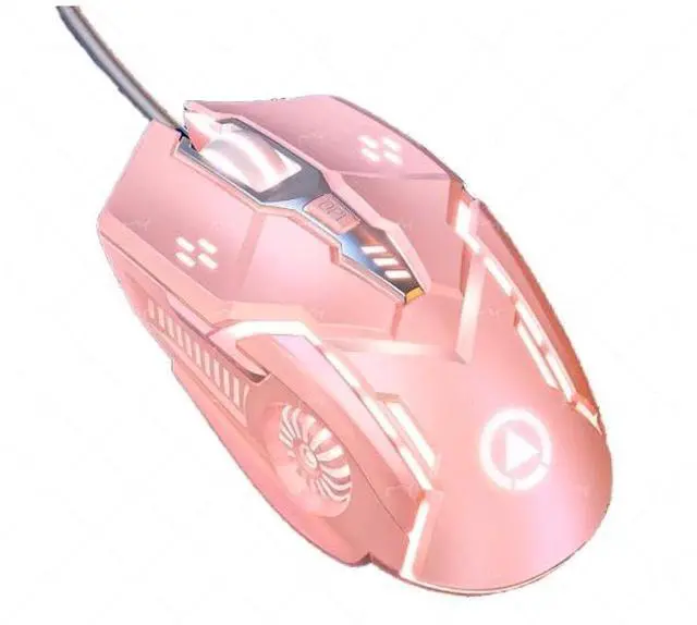 Main image of Gaming Mouse - Wired, 6 Buttons, 4 Adjustable DPI Up to 3200 DPI, 7 Color LED Light, for Games and Office, Compatible with Computer/Laptop/Tablets (Pink)