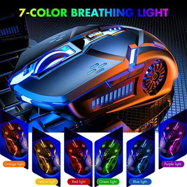 Alt view image 3 of 7 - Gaming Mouse - Wired, 6 Buttons, 4 Adjustable DPI Up to 3200 DPI, 7 Color LED Light, for Games and Office, Compatible with Computer/Laptop/Tablets (Pink)