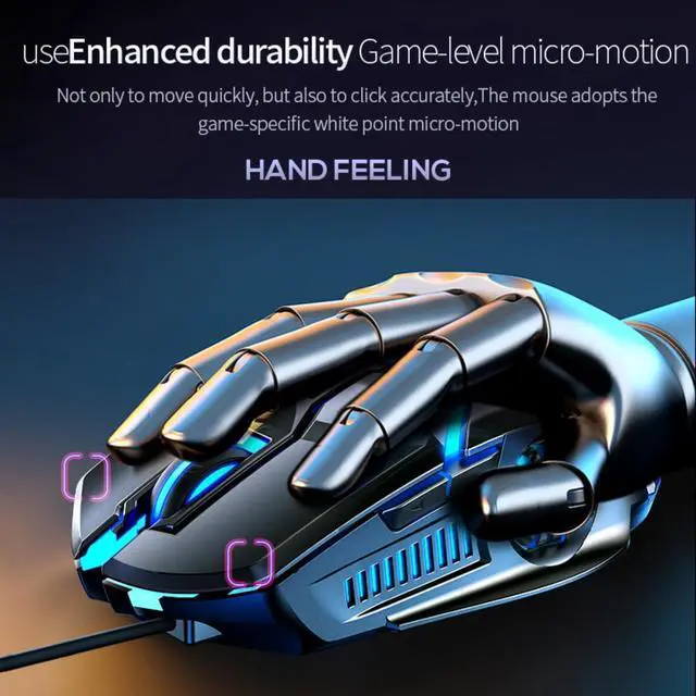 Alt view image 6 of 7 - Gaming Mouse - Wired, 6 Buttons, 4 Adjustable DPI Up to 3200 DPI, 7 Color LED Light, for Games and Office, Compatible with Computer/Laptop/Tablets (Pink)