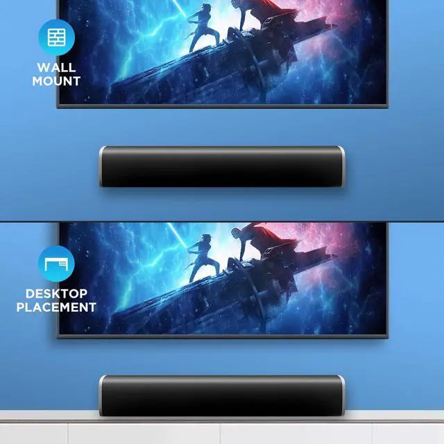 Alt view image 5 of 7 - Sound Bar,50W TV Speaker with ARC/Optical/AUX/Bluetooth 5.3, Clear Dialogue & Deep Bass, Home Theater Audio System