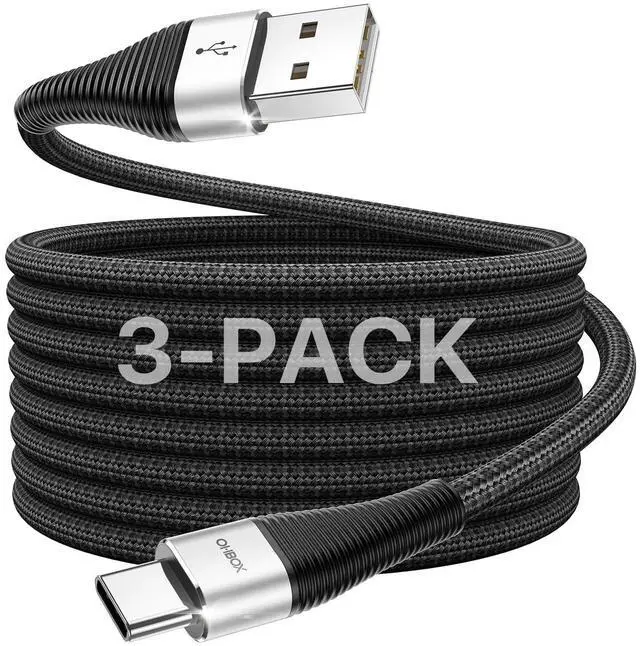 Main image of USB A to USB C Cable 6FT, 3Pack Type C Charger Cord Fast Charging, Durable USB to USB C Cable, Type C Cable Braided USBC Cord for iPhone 17/16/15/Pro Max, Samsung Galaxy S26,CarPlay Charging Cable