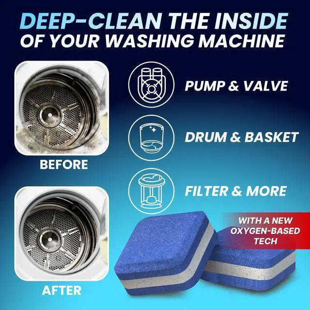 Alt view image 2 of 7 - Washing Machine Cleaner Pro Tablets for Pet Owners - 28 Pack, Front & Top Load Washer Deep Cleaning, Septic Tank Safe, HE Support, Remove Stubborn Pet Hair, Eliminates Smells, Prevents Dander Build-up