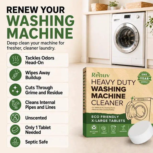Alt view image 2 of 7 - Heavy Duty Washing Machine Cleaner & Descaler, 12 XL Tablets
