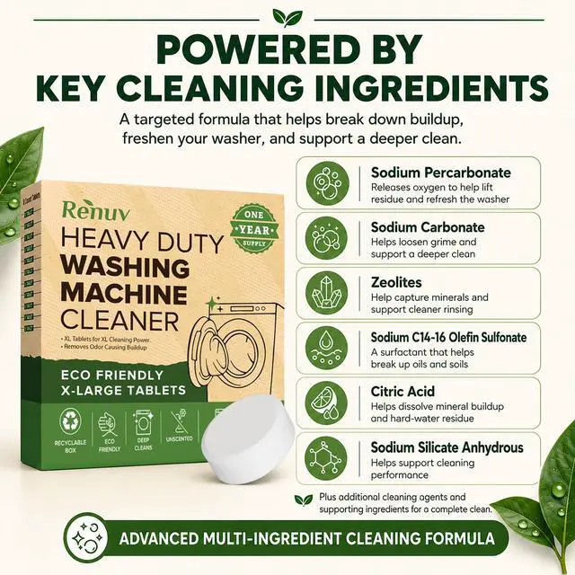 Alt view image 5 of 7 - Heavy Duty Washing Machine Cleaner & Descaler, 12 XL Tablets