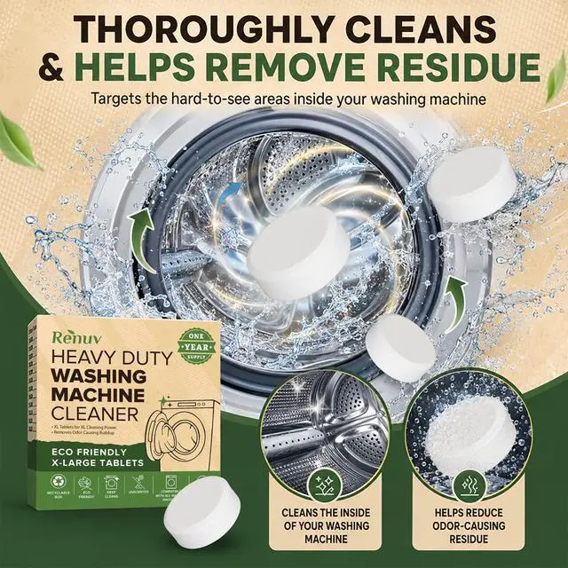 Alt view image 7 of 7 - Heavy Duty Washing Machine Cleaner & Descaler, 12 XL Tablets