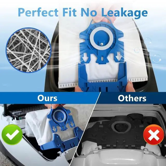 Alt view image 3 of 7 - 10 Packs 3D Airclean Bags Replacement for Miele GN Vacuum Cleaner Bags Fit for Miele Classic C2 C3 S2 S5 S8 S400 Series with Motor Protection Filters, AirClean Filters
