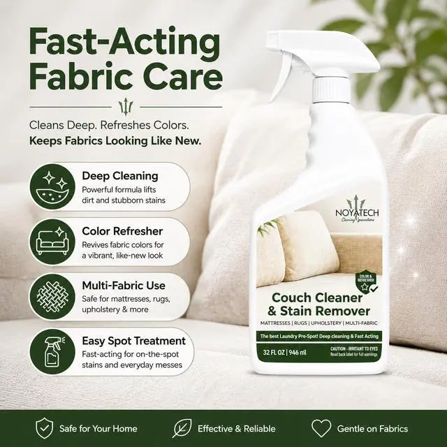 Alt view image 3 of 7 - Couch Cleaner and Stain Remover Spray - Professional Strength Non-Toxic Multi-Surface Fabric and Upholstery Cleaner for Couches, Sofas, Sectionals, Microfiber & Car Interiors, 32 oz
