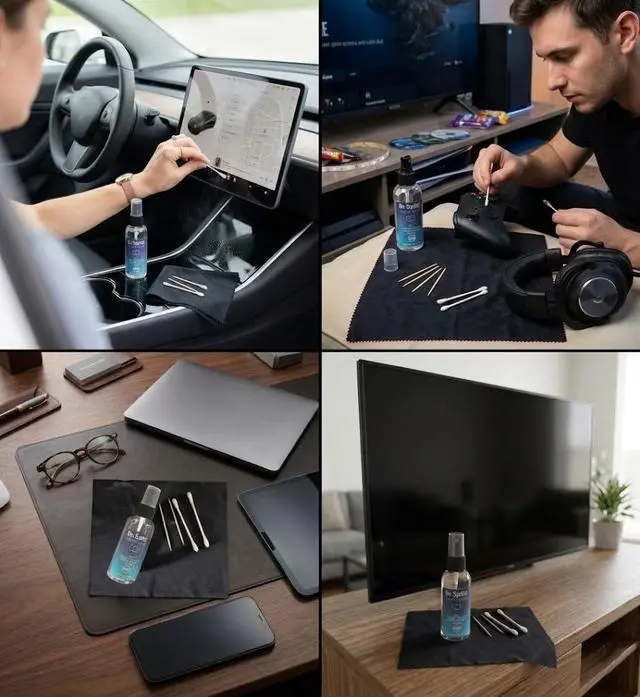 Alt view image 5 of 6 - Dr. Spritz Screen Cleaner Spray (2 Pack) - Streak-Free Cleaning Kit for Laptop, MacBook, iPhone, Smart TV & Computer Monitor - Plant-Based & Alcohol-Free - Includes 2 Microfiber Cloths & Detail Tools