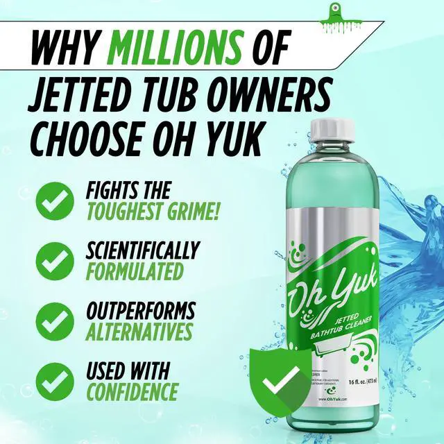 Alt view image 4 of 7 - Tub Cleaner for Jacuzzis, Bathtubs, Whirlpools, The Most Effective Jetted Tub Cleaner, Septic Safe, 4 Cleanings per Bottle - 16 Ounces