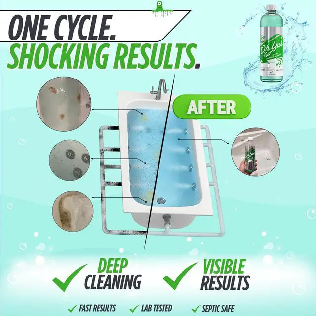 Alt view image 3 of 7 - Tub Cleaner for Jacuzzis, Bathtubs, Whirlpools, The Most Effective Jetted Tub Cleaner, Septic Safe, 4 Cleanings per Bottle - 16 Ounces