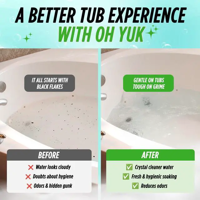 Alt view image 6 of 7 - Tub Cleaner for Jacuzzis, Bathtubs, Whirlpools, The Most Effective Jetted Tub Cleaner, Septic Safe, 4 Cleanings per Bottle - 16 Ounces