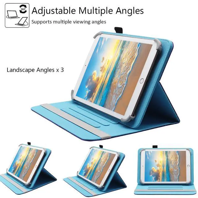 Alt view image 4 of 7 - Universal 10 10.1 Inch Android Tablet Case, 360 Degree Rotating Multi-Angle Viewing Stand Universal Case Cover for 10 10.1 and All 9.5-10.5 Inch Tablet, Shiny Butterfly
