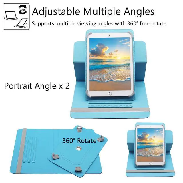 Alt view image 5 of 7 - Universal 10 10.1 Inch Android Tablet Case, 360 Degree Rotating Multi-Angle Viewing Stand Universal Case Cover for 10 10.1 and All 9.5-10.5 Inch Tablet, Shiny Butterfly