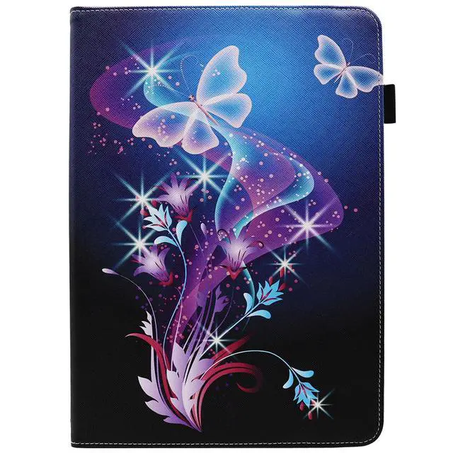 Alt view image 2 of 7 - Universal 10 10.1 Inch Android Tablet Case, 360 Degree Rotating Multi-Angle Viewing Stand Universal Case Cover for 10 10.1 and All 9.5-10.5 Inch Tablet, Shiny Butterfly