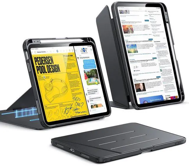 Main image of for iPad A16 Case, iPad 11th/10th Generation Case (2025/2022) 11 Inch/10.9 Inch, Vertical Stand Cover with Pencil Holder, Ultra-Stable Magnetic Cover, Multi Stand Angles, Flip Series, Black