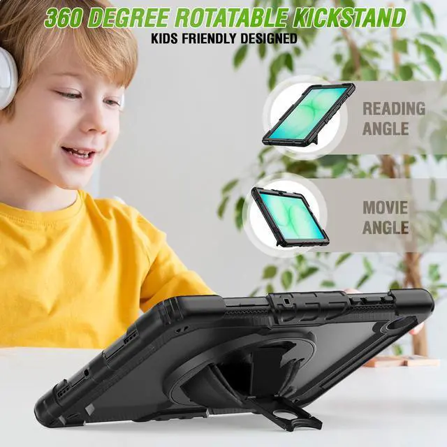 Alt view image 3 of 6 - Case Compatible with Galaxy Tab A11 Plus 2026/ A9 Plus 2023 11-Inch Model SM-X230/SM-X236/SM-X238/SM-X210/SM-X216/SM-X218 with Screen Protector Pen Holder Stand Shoulder Strap Handle Grip